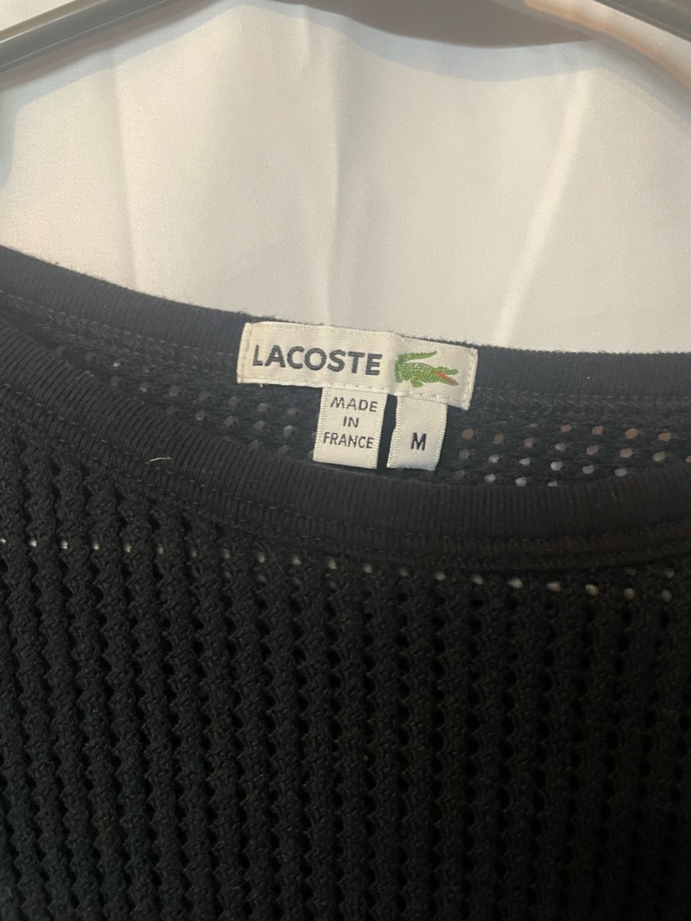 Lacoste Black Short-Sleeve Knit Yoke Tee - Picture 2 of 6